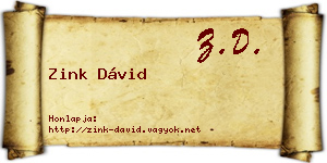 Zink Dávid névjegykártya